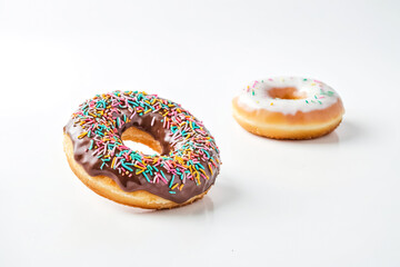 Poster - Chocolate and Vanilla Glazed Donuts with Sprinkles