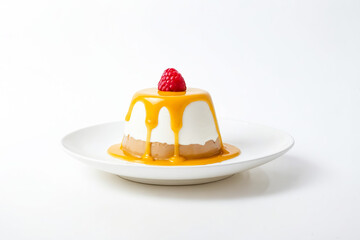 Poster - Delicious Dessert with Raspberry and Caramel Sauce