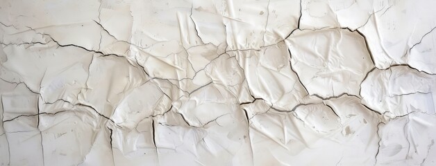 Wall Mural - Cracked White Paint on Textured Surface