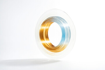 Canvas Print - Abstract Glass Ring with Golden and Blue Hues