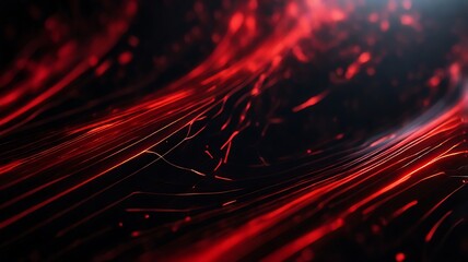 Wall Mural - Vibrant red fiber optic background, symbolizing energy and connectivity