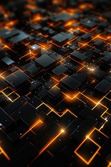 Wall Mural - Futuristic Network Technology Abstract Background