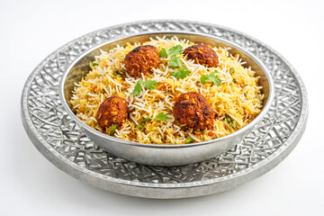 Sticker - Close-up of Indian Food in a Silver Bowl