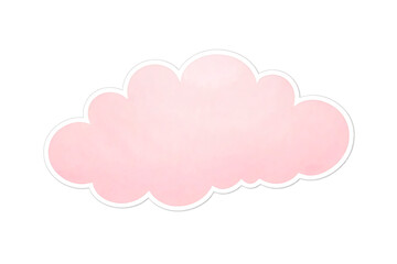 Sticker - Pink Cloud Shape with White Outline