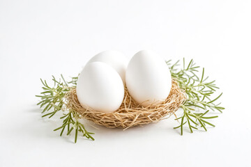 Sticker - White Eggs in a Nest