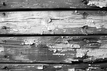 Poster - Close-up of worn wooden wall with flaking paint