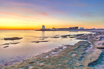 Wall Mural - The sunrise at the beach Gyrismata of Skyros, Greece