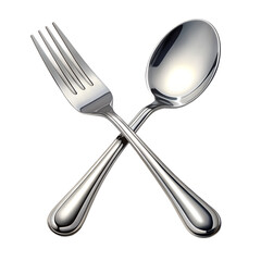 spoon and fork silver isolated on background