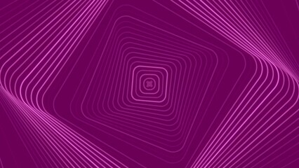 Fototapete - Digital loop animation with a rotating pattern of pink lines. 3d rendering 4K