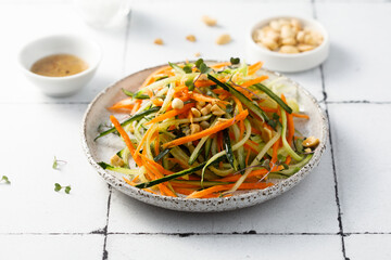 Wall Mural - Healthy vegetable salad with peanut