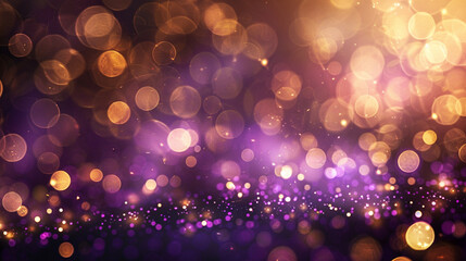 A striking bokeh background with purple and gold lights, creating a luxurious and elegant atmosphere