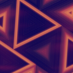 Fototapete - Illustration of red-orange color waves in a pattern of triangles. 3d rendering