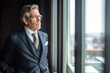 © alisaaa - Portrait Of Senior Businessman Looking Through The Window