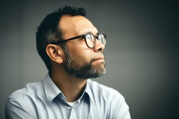 Canvas Print - professional looking away on white background