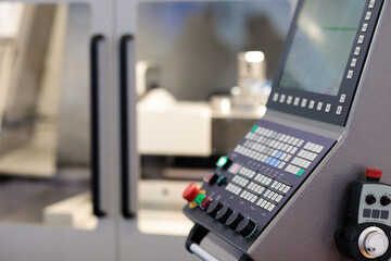 Wall Mural - CNC control console and handheld remote controller