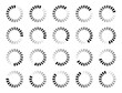 © Edit Pixel - Hollow circle segmented into 20 parts of buffering icon set. Set of hollow circles divided into twenty shades of black colour loading, processing or buffering icon isolated on white background.