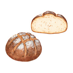 Sticker - Sourdough bread freshly baked png illustration sticker