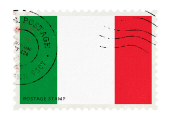 Wall Mural - Italy flag png post stamp sticker, transparent background