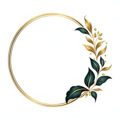 luxury gold leaf simple circle border