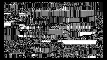 Fototapete - Glitch CCTV Monitor Digital Pixel Lines Background. Abstract Signal Damage Noise Effect. Video Damage Error. VHS Overlay Texture. Vector Illustration.
