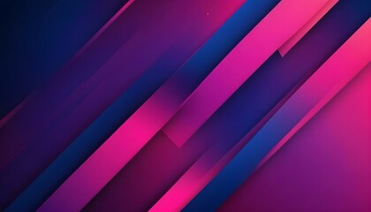 Wall Mural - An abstract design with a smooth dark blue to pink purple gradient, intersected by glowing diagonal stripes and dots, creating a dynamic and vibrant visual effect.