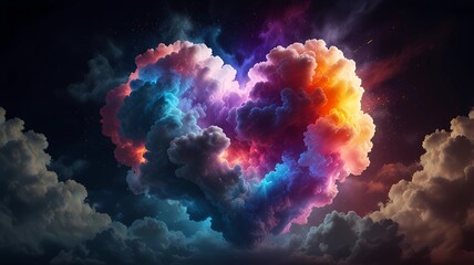 Wall Mural - heart shaped cloud