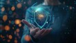 © AbiScene - Digital Guardian Futuristic User Shielding Data with Holographic Protection Icon