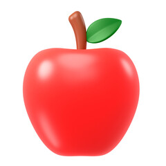 Wall Mural - Apple icon  png sticker, 3D rendering illustration, transparent background