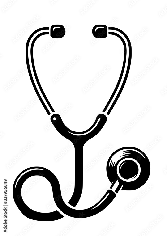 Image vectorielle Stock Stethoscope Heart Rhythm SVG, Medical Svg ...