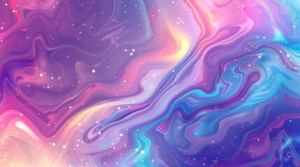 Poster - Futuristic Ripples, Holographic Fluid Liquid Background