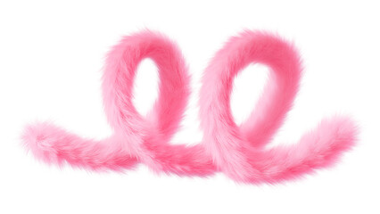 Poster - Pink squiggle png fluffy 3D shape, transparent background