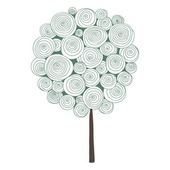 Poster - Cute doodle tree sticker design element