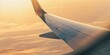 © Thanthara - Close-up of airplane wingtip at sunrise, focused, deserted, muted dawn tones