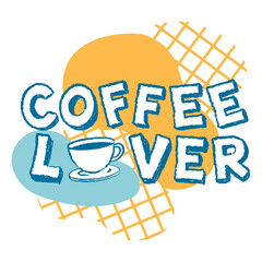 Wall Mural - Png coffee lover sticker typography