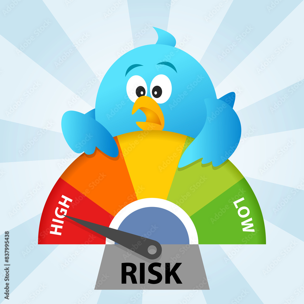 Risk Assessment Evaluation Management Business Concept. High Risk Level ...