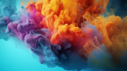 Sticker - Abstract clouds of color smoke colorful texture background, Colored fluid powder explosion, dust, vape smoke liquid abstract clouds