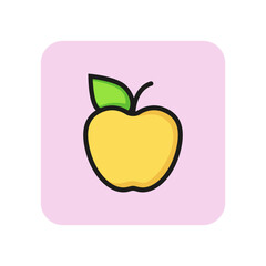 Poster - Apple line icon. Fruit, sweet, fresh. Healthy food concept. Can be used for topics like vitamin, organic nutrition, detox, raw food diet.