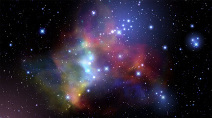 Wall Mural - space vector background with realistic nebula and shining stars. magic colorful galaxy with stardust