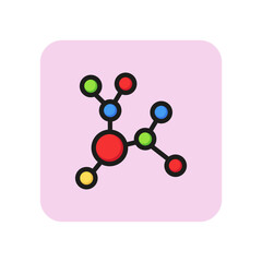 Poster - Molecule line icon. Structure, bond, compound, ethanol. Chemistry concept. Can be used for topics like science, education, research, analysis.