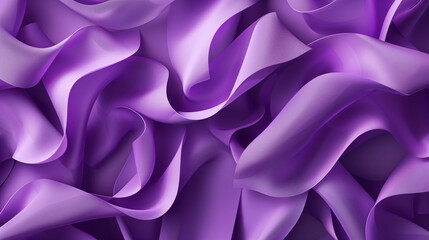 Wall Mural - Flowing Purple Silk Fabric Creating Elegant Waves Against a Dark Background