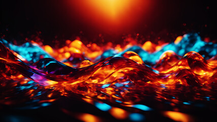Wall Mural - create an abstract background with dynamic waves in fiery hues of red, orange, and yellow. the waves