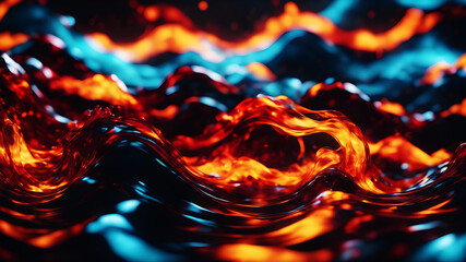 Wall Mural - create an abstract background with dynamic waves in fiery hues of red, orange, and yellow. the waves