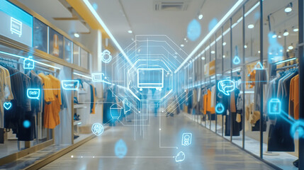 Integrated retail management system. The concept of omnichannel retailing, showcasing real-time order tracking and delivery updates accessible via multiple platforms