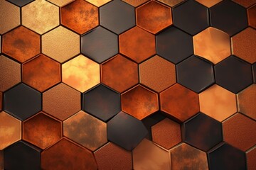 Sticker - Old Hexagon tiles pattern, texture background