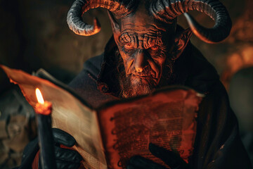 Wall Mural - AI generated portrait of a demonic evil supernatural being from another world