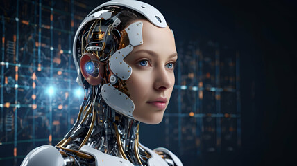 An illustration of Artificial Intelligence with conceptual image.