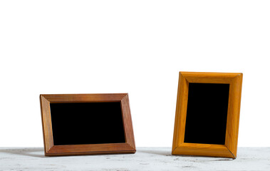 Canvas Print - old photo frames on the table, png