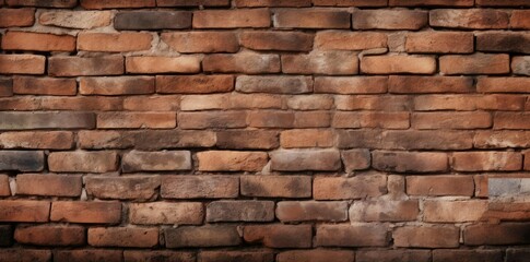 Wall Mural - bricks textured by the sun on a brick wall, with a red brick in the foreground