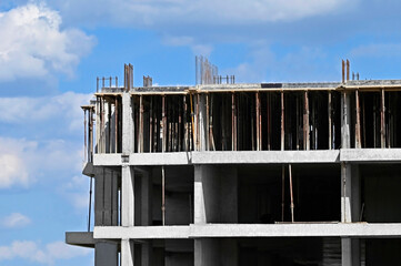 Wall Mural - Building construction site work and sky