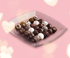 Canvas Print - Valentine's Day tasty chocolate candies